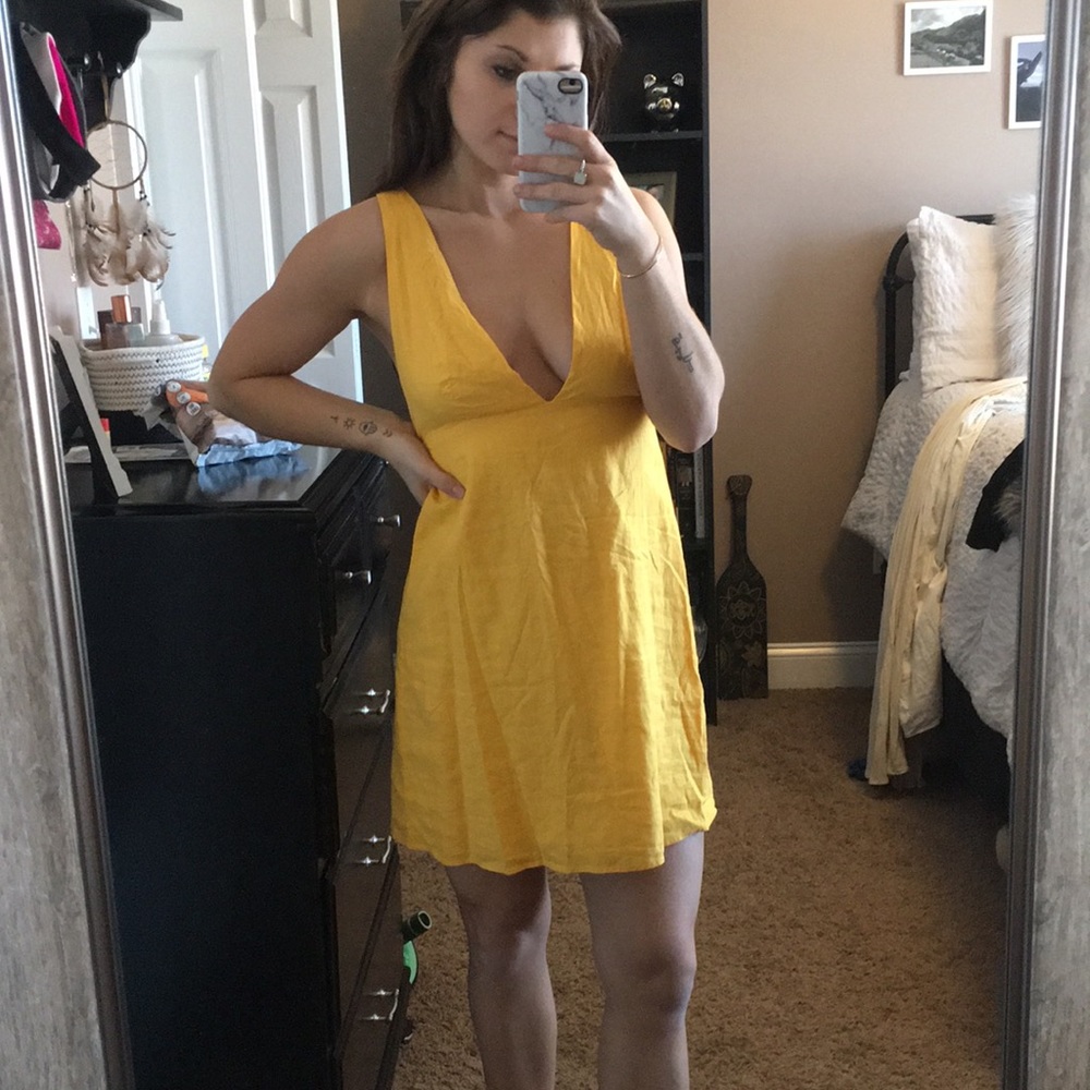 V neck linen sundress